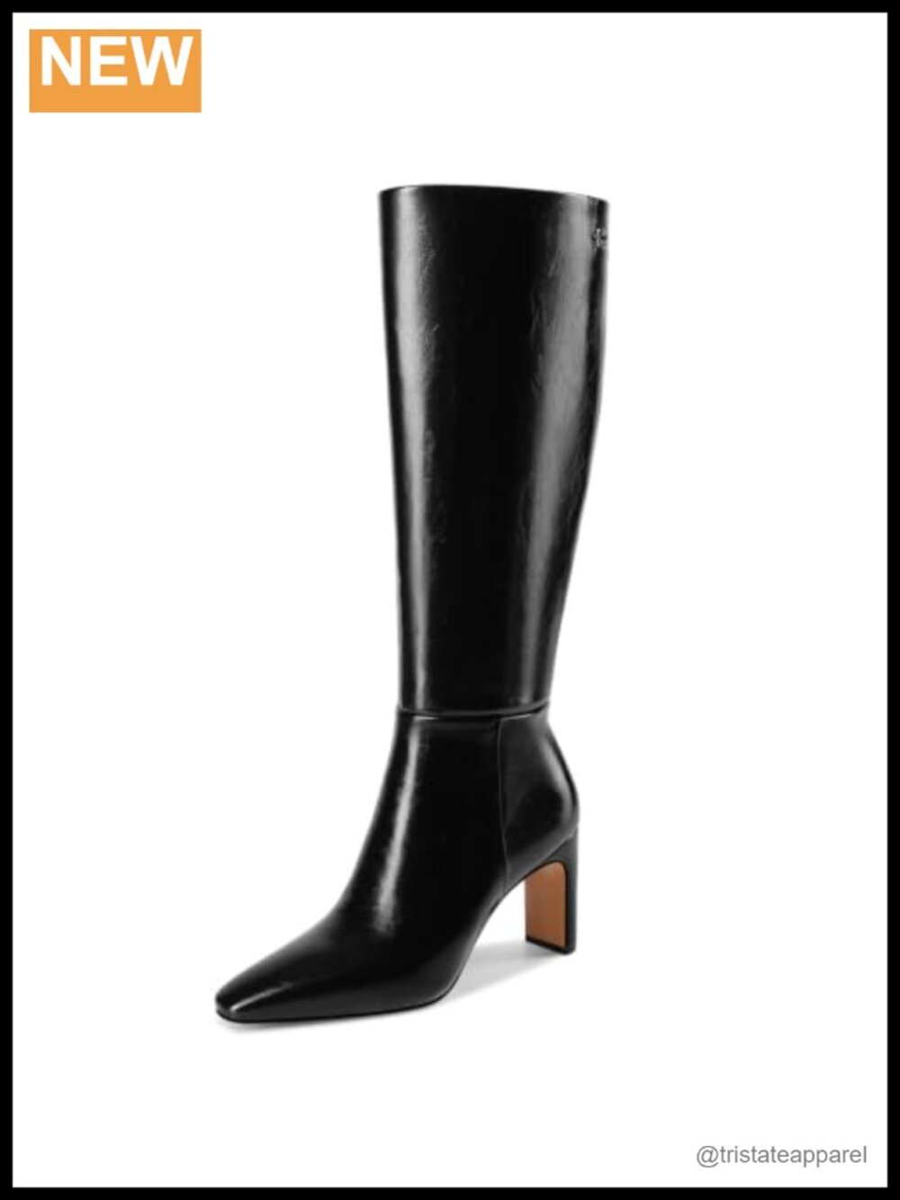 Women's Knee High Boots Pointed Toe High Heel Faux Leather Zip